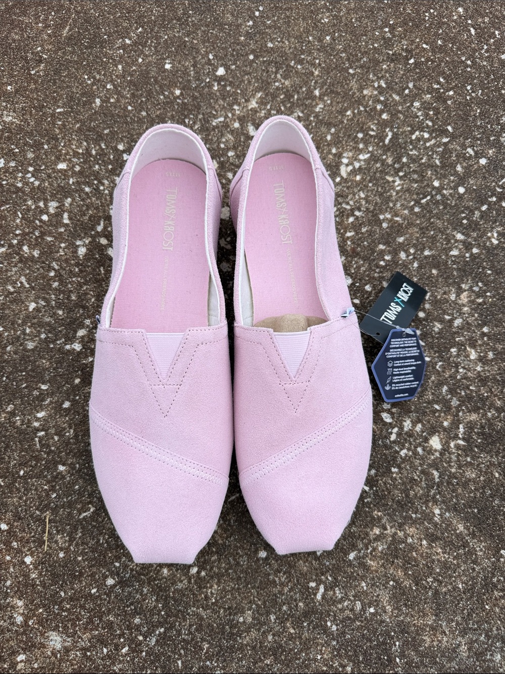 TOMS Pink Classic Slip-On Flats. Size 11.5 Men’s Alpargata Parfait Pink SuedeNEW